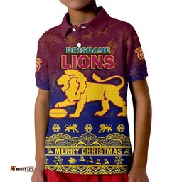 Custom Personalised And Number Brisbane Unique Lions Winter Season Polo Shirt Lions Merry Christmas Amazing Aussie