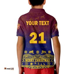 Custom Personalised And Number Brisbane Unique Lions Winter Season Polo Shirt Lions Merry Christmas Amazing Aussie