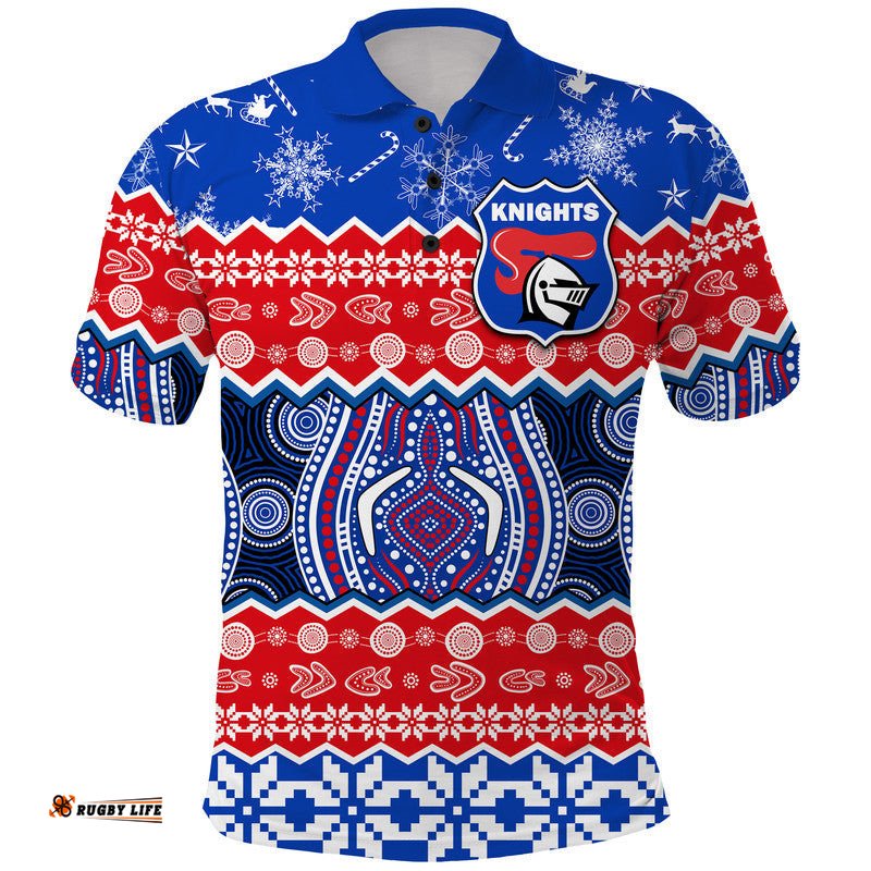 Knights Aboriginal Rugby Novocastrians Christmas Vibe Polo Shirt Amazing Aussie