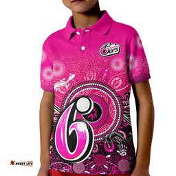Sydney Sixers Polo Shirt Aboriginal Australia Cricket Champion Amazing Aussie