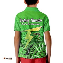 Sydney Thunder Cricket Champions Polo Shirt Lizard Indigenous Aboriginal Amazing Aussie
