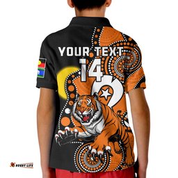 Custom Text And Number Wests Tigers Rugby NAIDOC 2023 Polo Shirt For Our Elders Indigenous Art Amazing Aussie