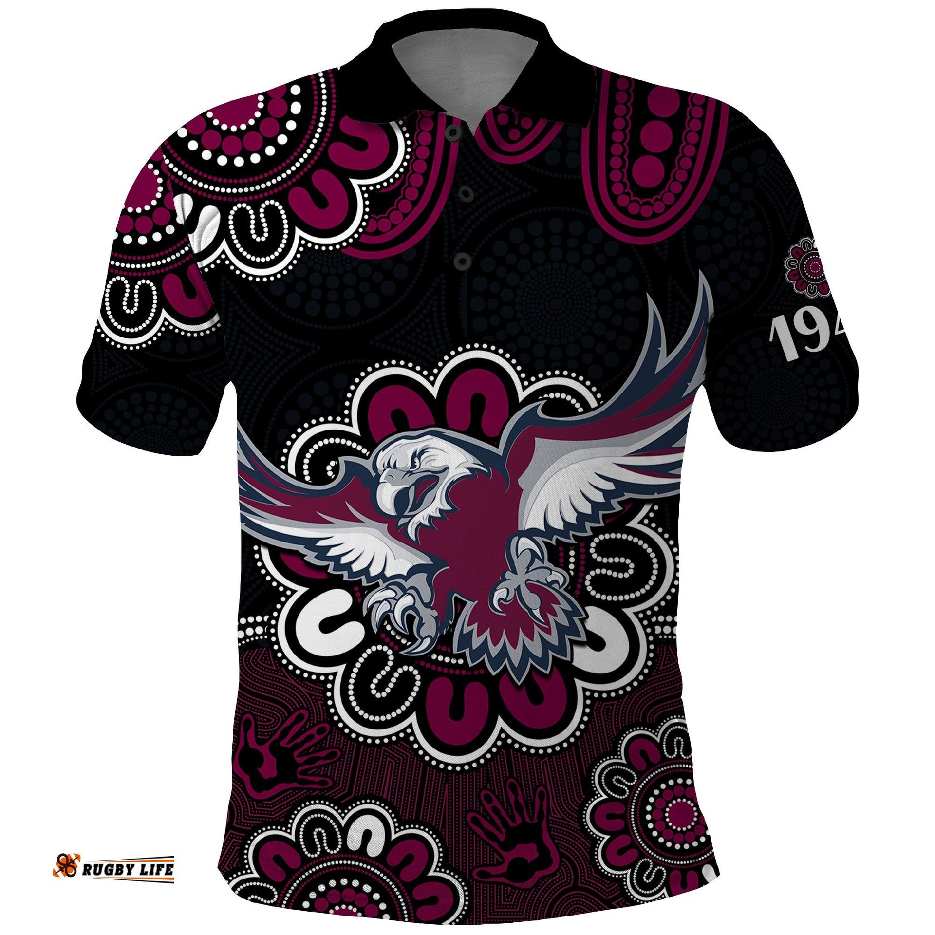 NRL Manly Warringah Sea Eagles Rugby 1946 Aboriginal Polo Shirt Amazing Aussie