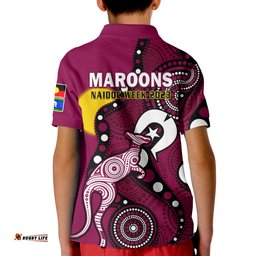 Maroons Rugby NAIDOC 2023 Polo Shirt QLD For Our Elders Indigenous Art Amazing Aussie