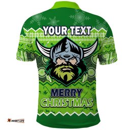Custom Personalised Canberra The Green Machine Raiders Aboriginal Christmas Vibe Polo Shirt Amazing Aussie