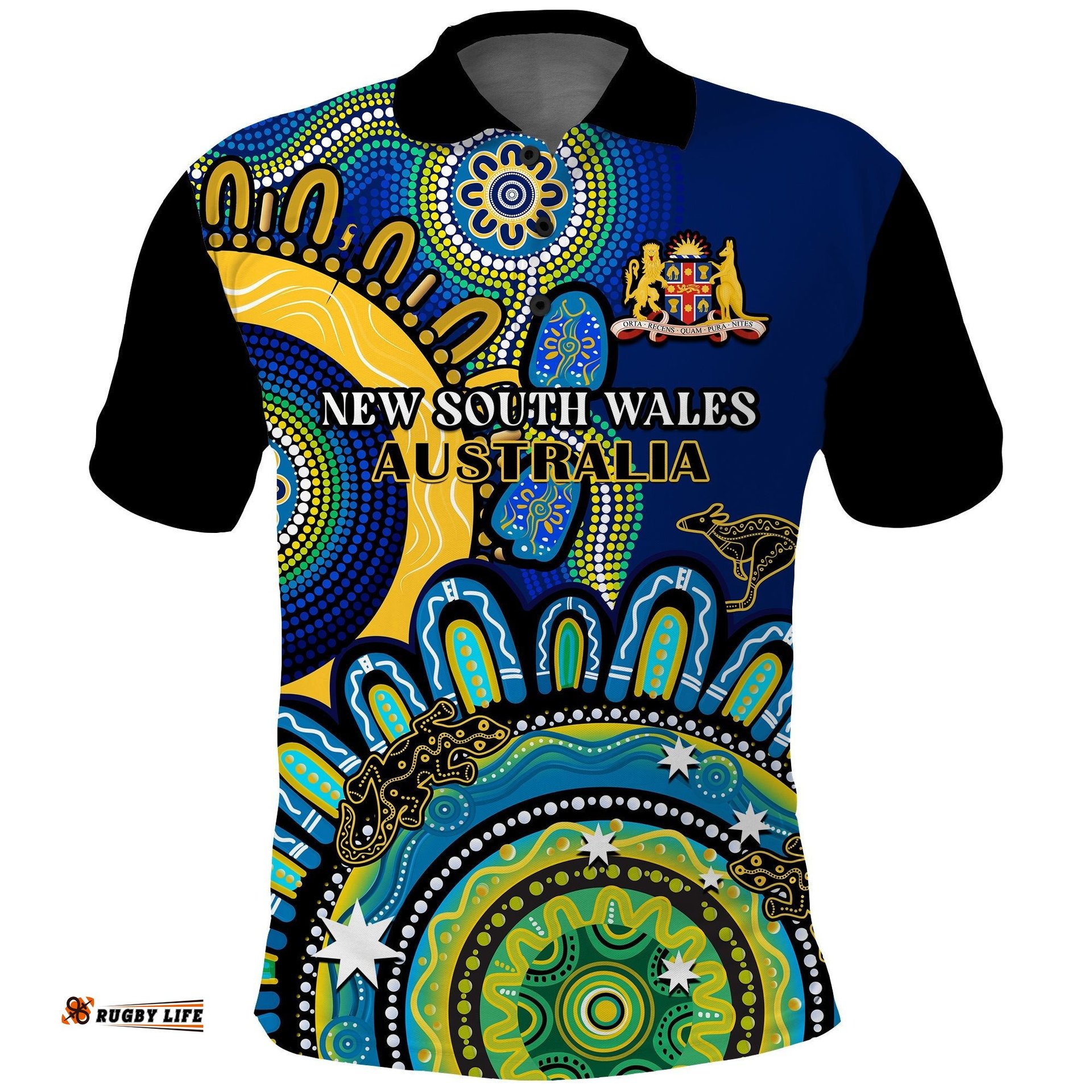 New South Wales State Polo Shirt NSW Australian Indigenous Art Amazing Aussie