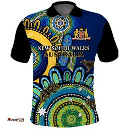 New South Wales State Polo Shirt NSW Australian Indigenous Art Amazing Aussie