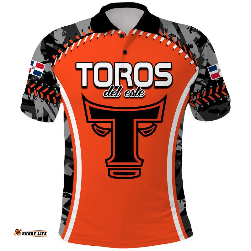Dominican Toros De Este Baseball Stitches Polo Shirt Orange Amazing Aussie