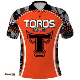 Dominican Toros De Este Baseball Stitches Polo Shirt Orange Amazing Aussie