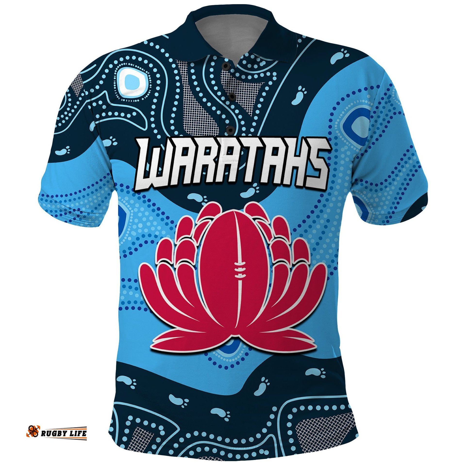 Waratahs Rugby Polo Shirt NSW Indigenous Amazing Aussie