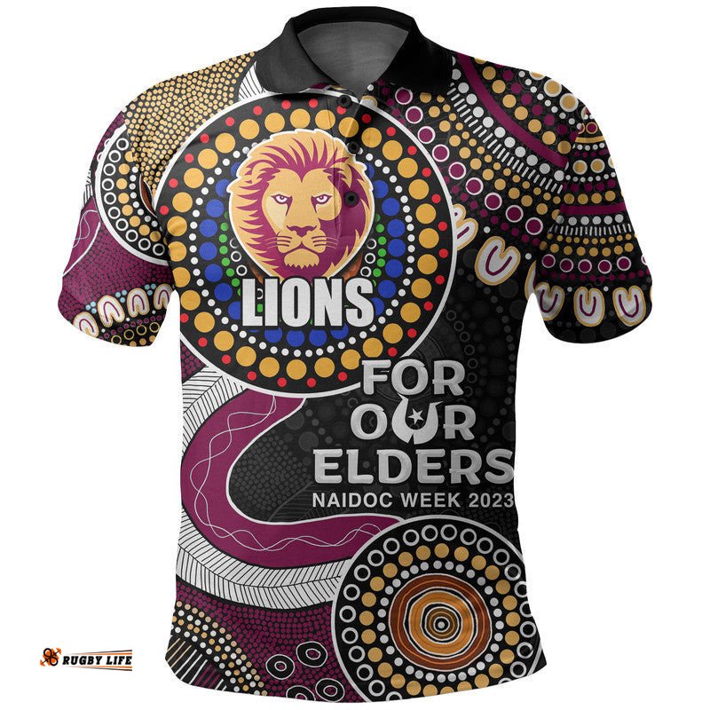 Lions Rugby Polo Shirt NAIDOC 2023 Aboriginal Amazing Aussie