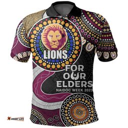 Lions Rugby Polo Shirt NAIDOC 2023 Aboriginal Amazing Aussie