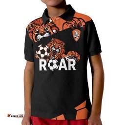 Custom Personalised Brisbane Roar Soccer Polo Shirt The Roar Mascot Amazing Aussie
