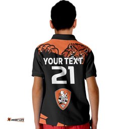 Custom Personalised Brisbane Roar Soccer Polo Shirt The Roar Mascot Amazing Aussie