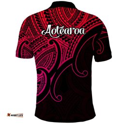 Aotearoa Maori Koru Polo Shirt Polynesian Pacific Tribal - Pink