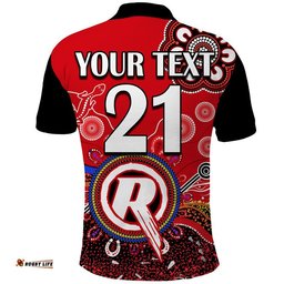 Custom Personalised Melbourne Renegades Polo Shirt Cricket Indigenous Aboriginal Lizard Version Amazing Aussie