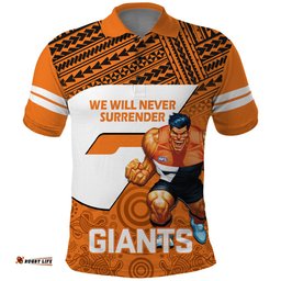 Giants Football Polo Shirt GWS Go Champions 2023 Polynesian Indigenous Art
