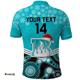 Custom Brisbane Heat Cricket Christmas Polo Shirt Merry Xmas 2023 Indigenous Art