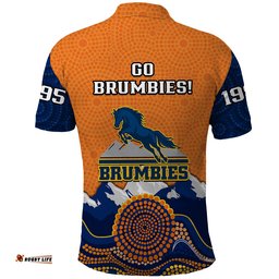 Brumbies Rugby 1995 Super Indigenous Version Polo Shirt Amazing Aussie