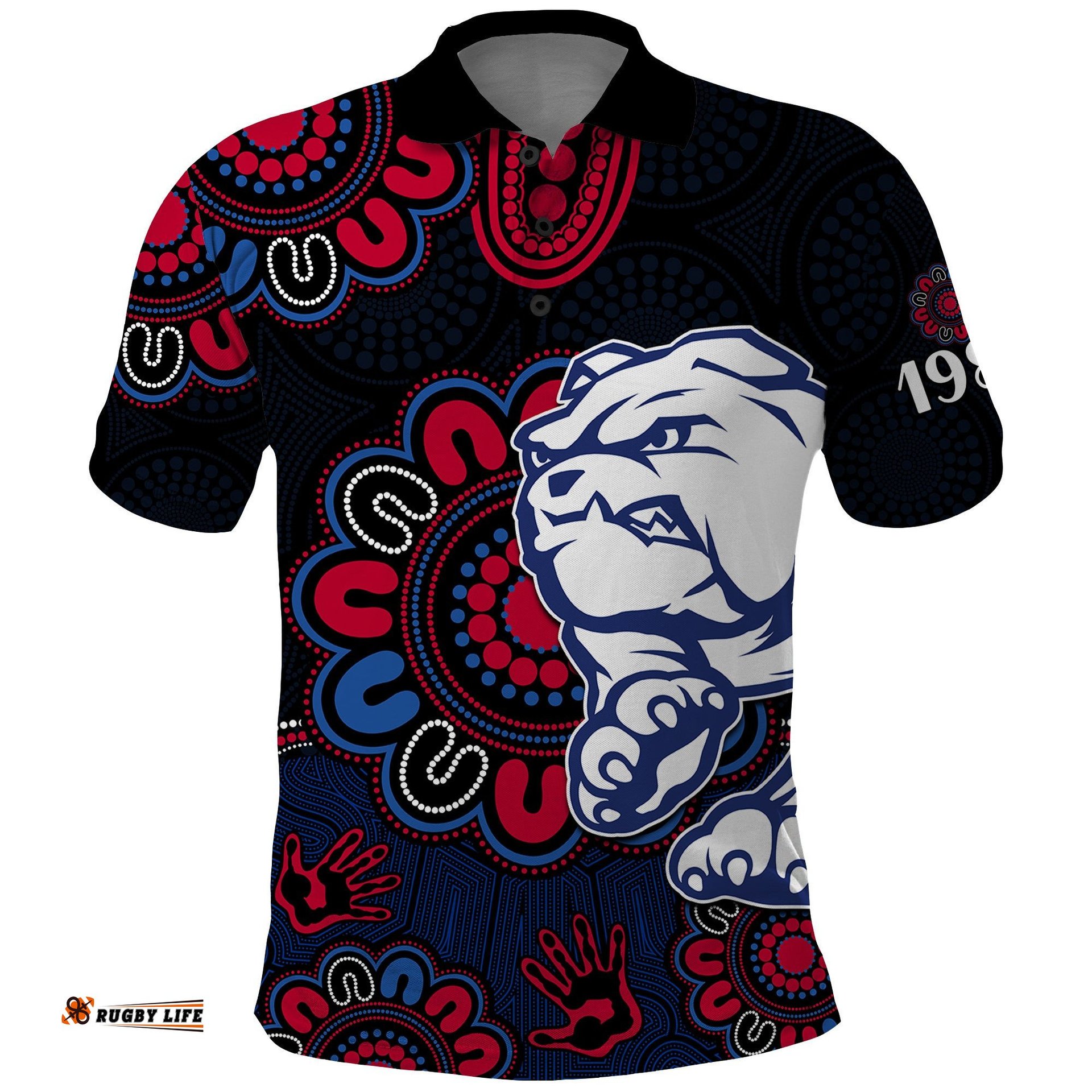 AFL Western Bulldogs Dogs 1877 Aboriginal Polo Shirt Amazing Aussie