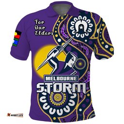 Custom Text And Number Storm Rugby NAIDOC 2023 Polo Shirt For Our Elders Aboriginal Amazing Aussie