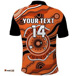 Custom Text And Number Brisbane Roar Football Polo Shirt Go Lions Aboriginal Amazing Aussie
