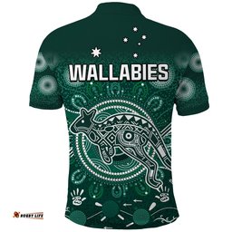 Wallabies Rugby Australia Polo Shirt Aboriginal Amazing Aussie