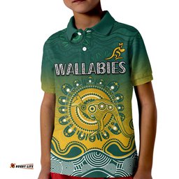 Wallabies Rugby Australia Polo Shirt Aboriginal Amazing Aussie