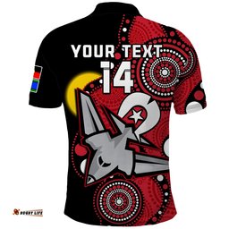 Custom Text And Number Essendon Football NAIDOC 2023 Polo Shirt Bombers For Our Elders Indigenous Art Amazing Aussie