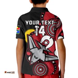 Custom Text And Number Essendon Football NAIDOC 2023 Polo Shirt Bombers For Our Elders Indigenous Art Amazing Aussie