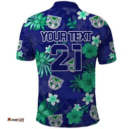 Custom Warriors Rugby Polo Shirt Beautiful Floral Pattern Spring Summer Vibe