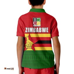 The Chevrons Cricket Mix Zimbabwe Flag and Indigenous Pattern Polo Shirt Amazing Aussie