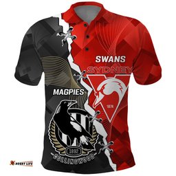 Personalised Collingwood And Swans Football Polo Shirt 2023 Together Sporty Style