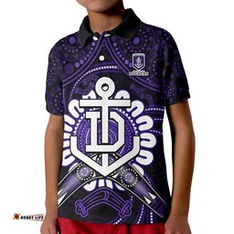 Custom Personalised Dockers Football Polo Shirt Boomerang Indigenous Dots Amazing Aussie