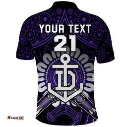 Custom Personalised Dockers Football Polo Shirt Boomerang Indigenous Dots Amazing Aussie