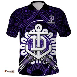 Custom Personalised Dockers Football Polo Shirt Boomerang Indigenous Dots Amazing Aussie