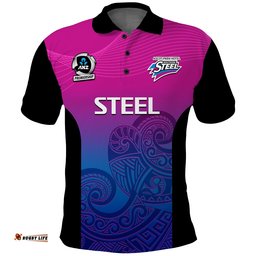 Aotearoa Netball Polo Shirt Southern Steel 2023 ANZ Premiership Amazing Aussie