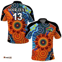 Custom Text and Number NAIDOC Week 2022 Polo Shirt Aboriginal and Torres Strait Islanders Together Amazing Aussie
