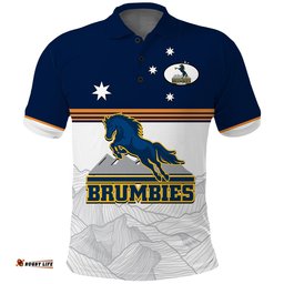 Personalised Brumbies Rugby Super Sporty Style Polo Shirt
