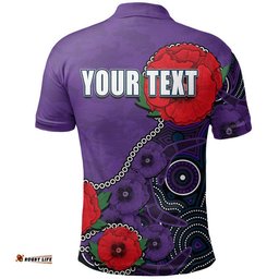 Custom Personalised Anzac Day NRL-Storm Army Mix Aboriginal Polo Shirt Amazing Aussie