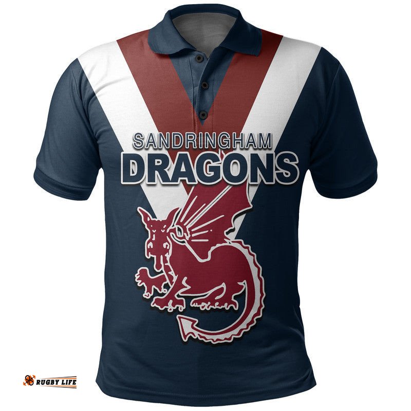 Custom Personalised Sandringham Dragons- AFL Draft Polo Shirt  Amazing Aussie