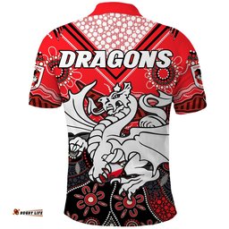 Dragons Rugby Polo Shirt Indigenous Pattern Artsy Version Amazing Aussie