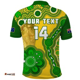 Custom Text And Number Australia Soccer Polo Shirt Socceroos Aboriginal WC 2022 Amazing Aussie