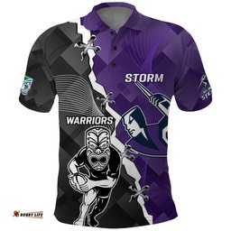 Personalised Storm And Warriors Rugby Polo Shirt 2023 Sporty Style