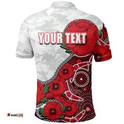 Custom Personalised Anzac Day AFL-Swans Army Mix Aboriginal Polo Shirt Amazing Aussie