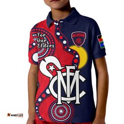 Custom Text And Number Melbourne Football NAIDOC 2023 Polo Shirt Demons For Our Elders Indigenous Amazing Aussie