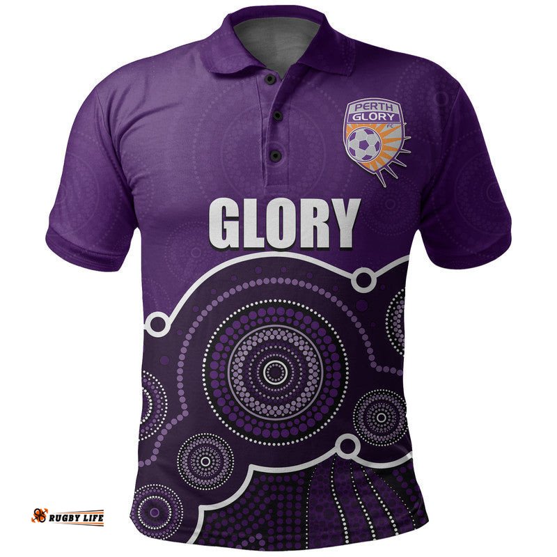 Custom Personalised And Number Perth Glory Football Polo Shirt Aboriginal Amazing Aussie