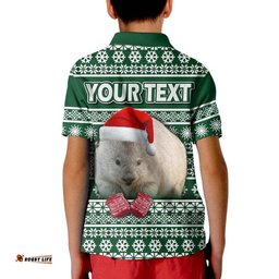 Custom Personalised Australian Wombat Christmas Vibe With Aboriginal Dot Painting Style Polo Shirt Amazing Aussie