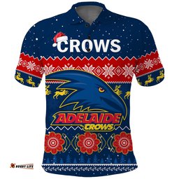 Custom Personalised Adelaide Football Polo Shirt Crows Indigenous Merry Christmas Amazing Aussie