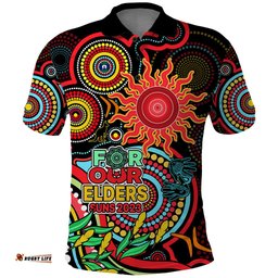 Custom Suns Football Aboriginal Art Polo Shirt NAIDOC Indigenous Tribal